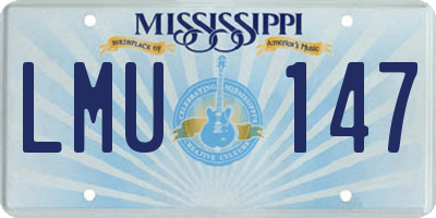 MS license plate LMU147