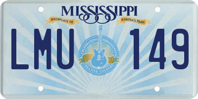 MS license plate LMU149