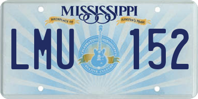 MS license plate LMU152