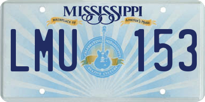 MS license plate LMU153