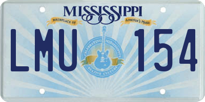 MS license plate LMU154
