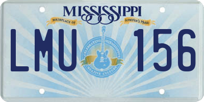 MS license plate LMU156