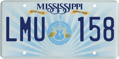 MS license plate LMU158