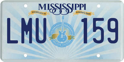 MS license plate LMU159