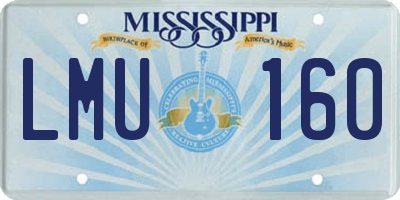 MS license plate LMU160