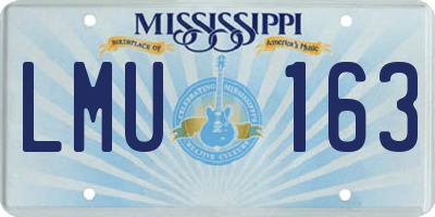 MS license plate LMU163