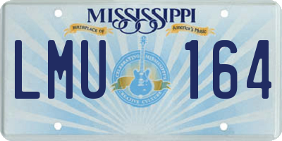MS license plate LMU164