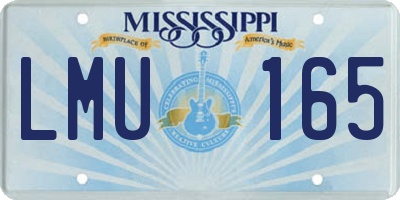 MS license plate LMU165