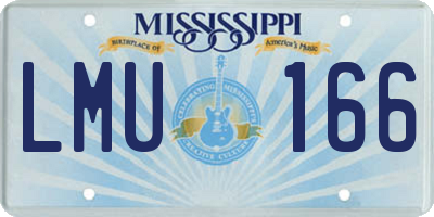 MS license plate LMU166