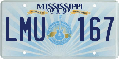 MS license plate LMU167