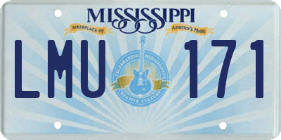 MS license plate LMU171
