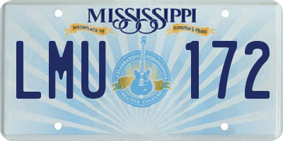 MS license plate LMU172