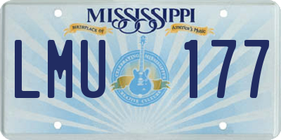 MS license plate LMU177