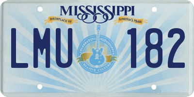 MS license plate LMU182