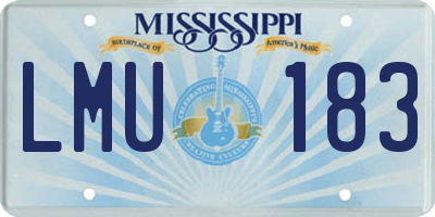 MS license plate LMU183
