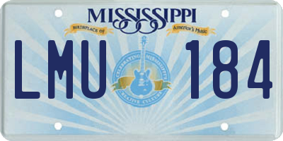 MS license plate LMU184