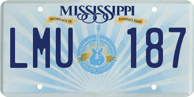 MS license plate LMU187