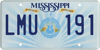 MS license plate LMU191