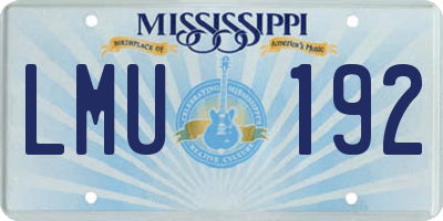 MS license plate LMU192