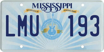 MS license plate LMU193