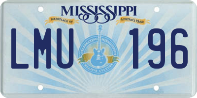 MS license plate LMU196