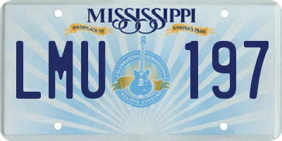 MS license plate LMU197