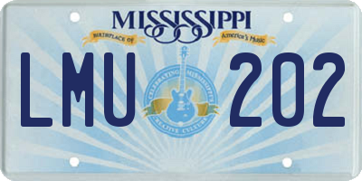 MS license plate LMU202