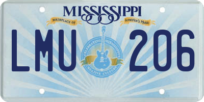 MS license plate LMU206