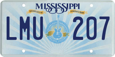 MS license plate LMU207