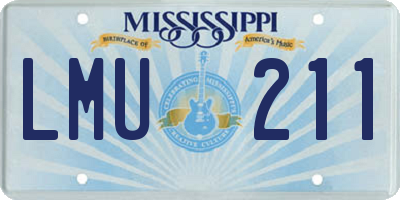 MS license plate LMU211
