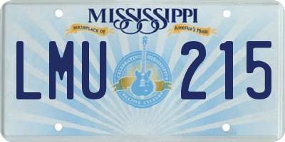 MS license plate LMU215