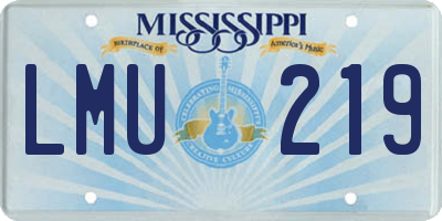 MS license plate LMU219