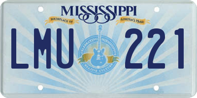 MS license plate LMU221