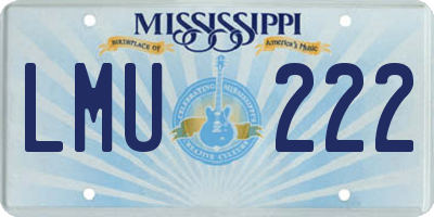 MS license plate LMU222
