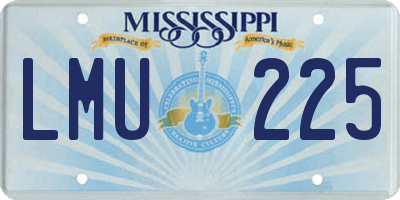 MS license plate LMU225