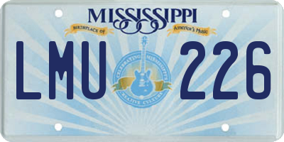 MS license plate LMU226