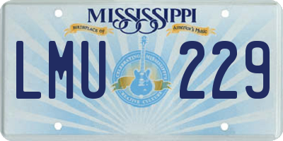 MS license plate LMU229