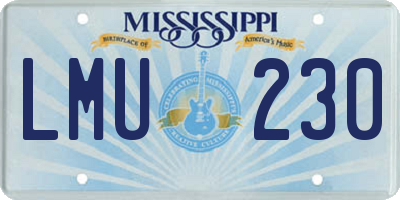 MS license plate LMU230