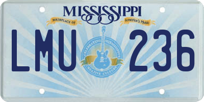MS license plate LMU236