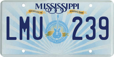 MS license plate LMU239