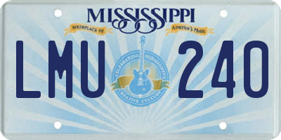 MS license plate LMU240