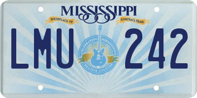MS license plate LMU242