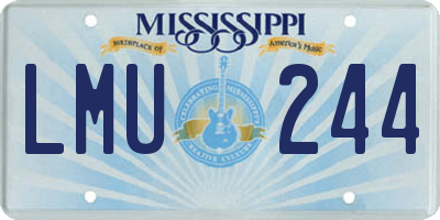 MS license plate LMU244
