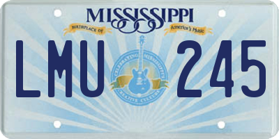 MS license plate LMU245