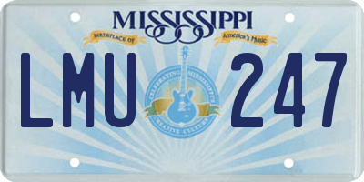 MS license plate LMU247