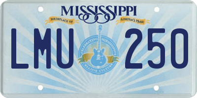 MS license plate LMU250
