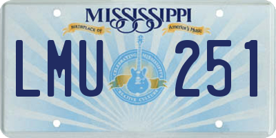 MS license plate LMU251