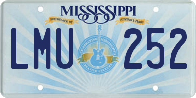 MS license plate LMU252
