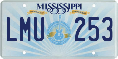 MS license plate LMU253