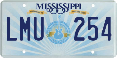 MS license plate LMU254